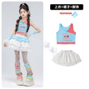 Teen Girls Hip Hop Street Dance Costume Set Children Lace Crop Top And Pants with Skirt K-pop Streetwear Kids Jazz Group Outfit