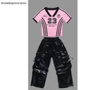 Girls K-pop Crop Top Cargo Pants Dance Tiered Skirts Children Pink Costumes Kids Hip Hop Streetwear Jazz Girl Group Clothes Sets