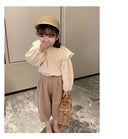 Girls Cardigan Jackets 2024 Fall Winter New Baby Cute Sweet Girls Clothing Kids Children Top Lace Lapel Jacket For Girls Autumn