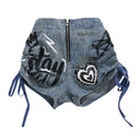 Girls Street Dance K-pop Denim Crop Top Cargo Jeans Pants Kids Hip Hop Jazz Shorts Clothes Children Streetwear Stage Costume