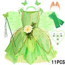 Summer Girls Tinkerbell Fairy Dresses Up for Girls Costume Kids Cosplay Flower Fairy Princess Clothes Christmas Party Outfit