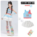 Teen Girls Hip Hop Street Dance Costume Set Children Lace Crop Top And Pants with Skirt K-pop Streetwear Kids Jazz Group Outfit