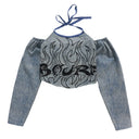 Girls Street Dance K-pop Denim Crop Top Cargo Jeans Pants Kids Hip Hop Jazz Shorts Clothes Children Streetwear Stage Costume