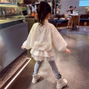 Girls' Jacket Spring and Autumn New Style Western Children's Baseball Jacket Girls' Splicing Mesh Princess Coat