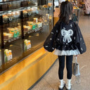 Kids Girls Coat Children's Bowknot Jacket 2025 New Princess Outerwear Spring Fashion Clothes Baby Autumn Casual Windbreaker