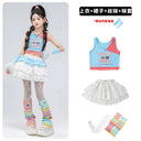 Teen Girls Hip Hop Street Dance Costume Set Children Lace Crop Top And Pants with Skirt K-pop Streetwear Kids Jazz Group Outfit